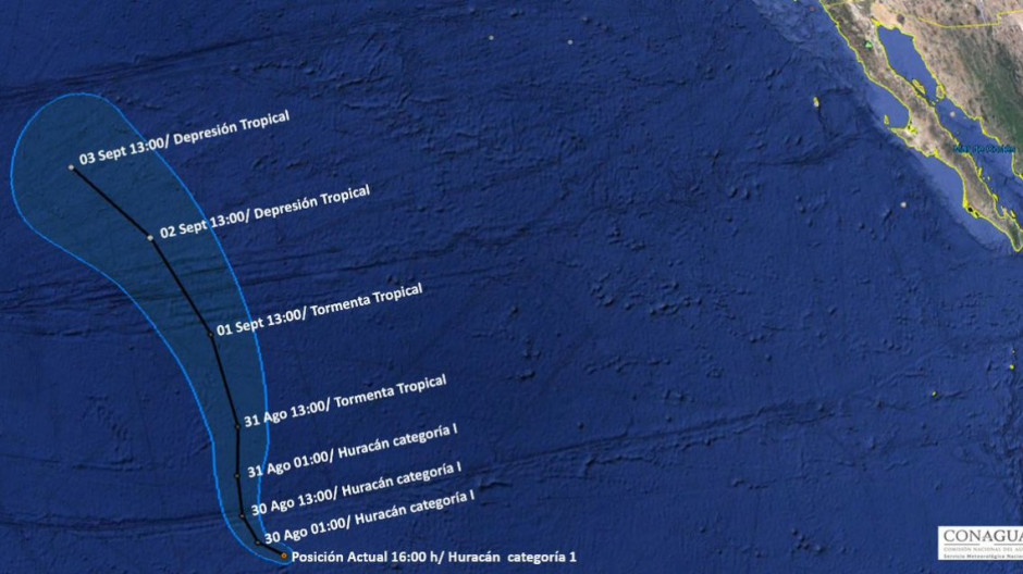 “Miriam" evoluciona a huracán categoría 1