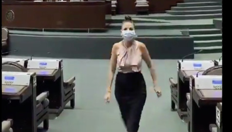 Nay Salvatori graba TikTok en la Cámara de Diputados y la acusan de apología de la violencia