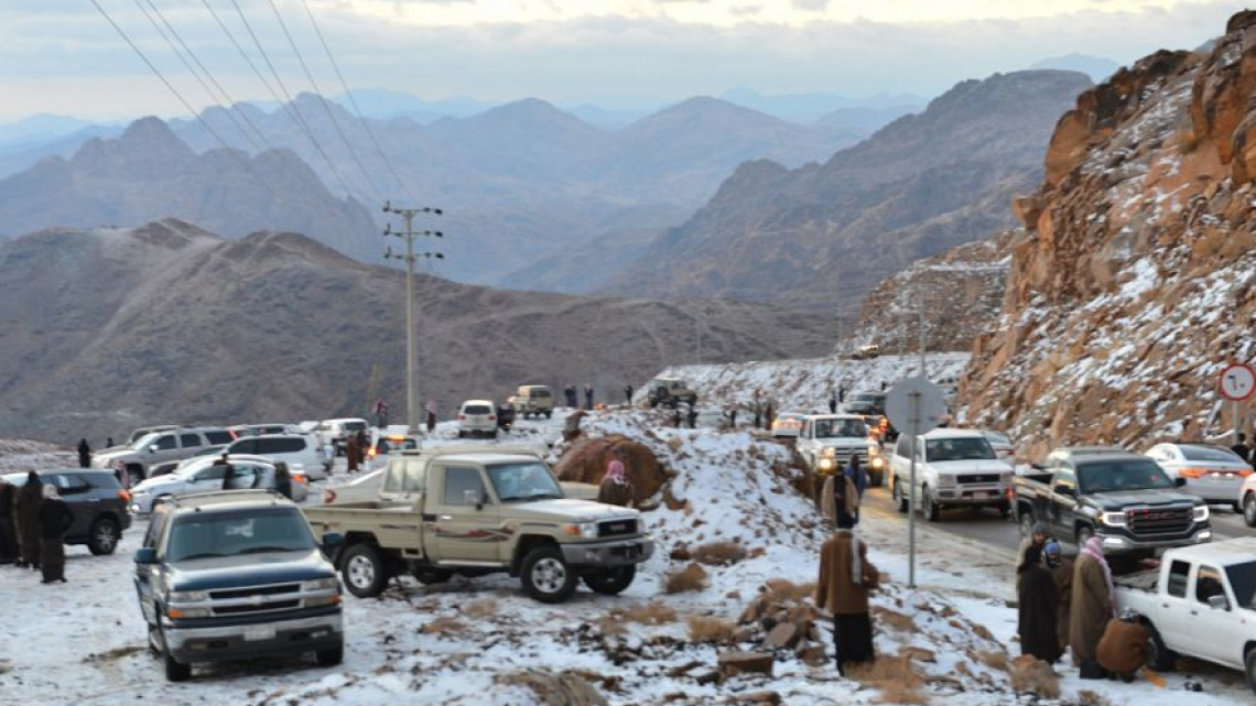 ¡Cae nieve en Arabia Saudita!