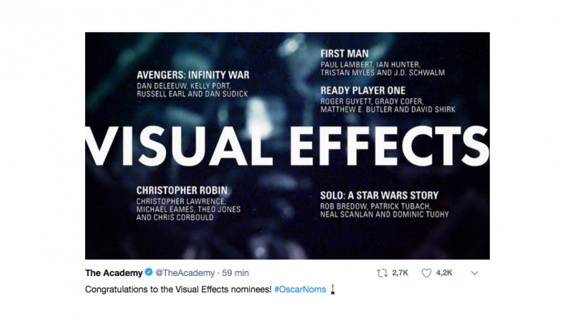 Todas las nominaciones a los Oscar 2019