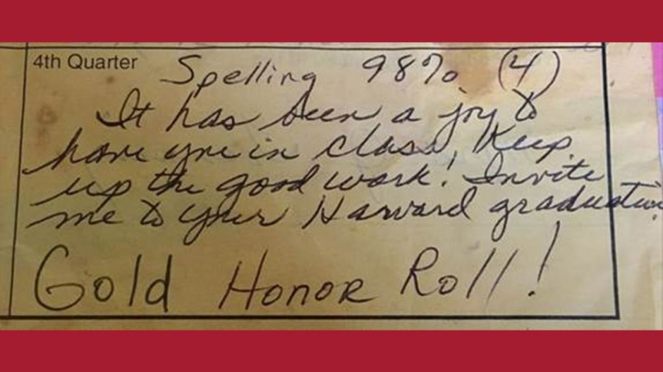 "¡Continúa así e invítame a tu graduación de Harvard!", 21 años después lo hizo
