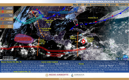 Entrada del frente frío no.11 mantendrá bajas temperaturas en el centro y norte el país 
