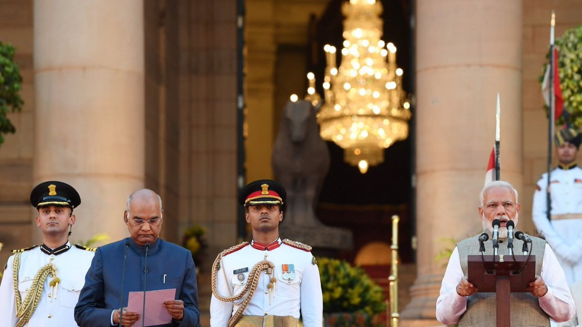 Narendra Modi jura como primer ministro para un segundo mandato en la India