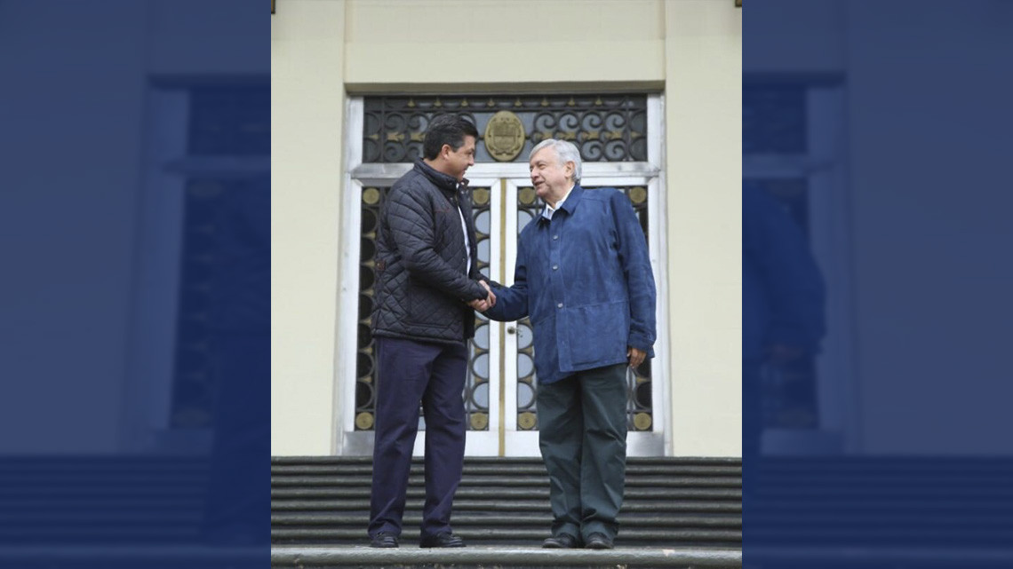 Cabeza de Vaca recibe a AMLO en Palacio de Gobierno