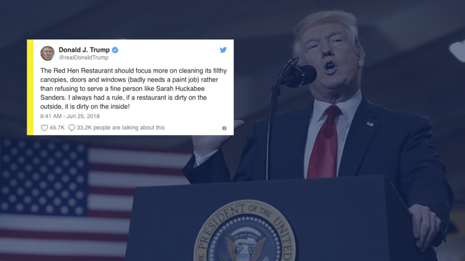 Trump ataca restaurante que negó servicio a Sarah Sanders