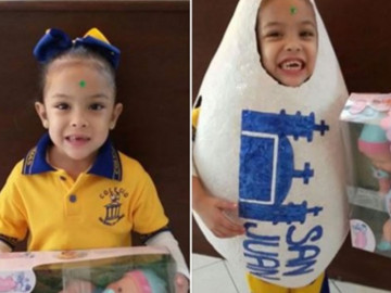 Huevo San Juan encontró a la niña que se disfrazo de huevo