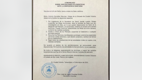 Diócesis suspenden misas por coronavirus