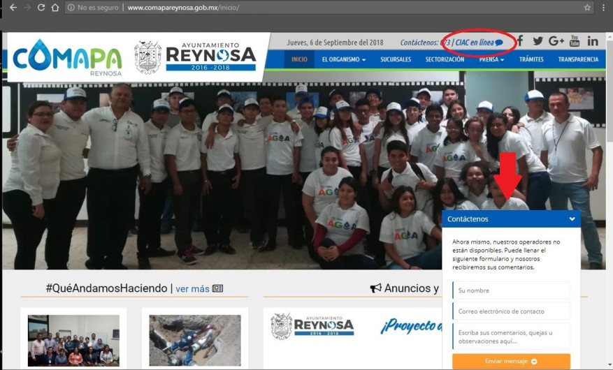Atiende COMAPA a ciudadanos mediante “CIAC en línea”