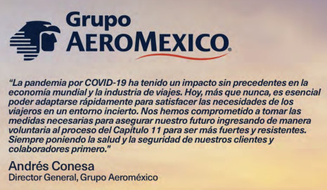 Aeroméxico inició proceso voluntario de reestructura financiera ante COVID-19 