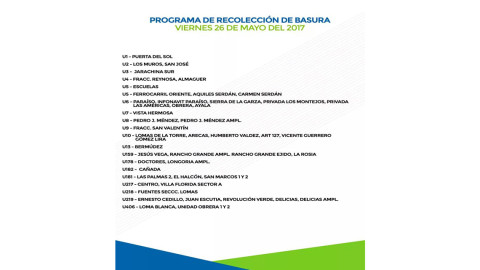 Programa de recolección de basura