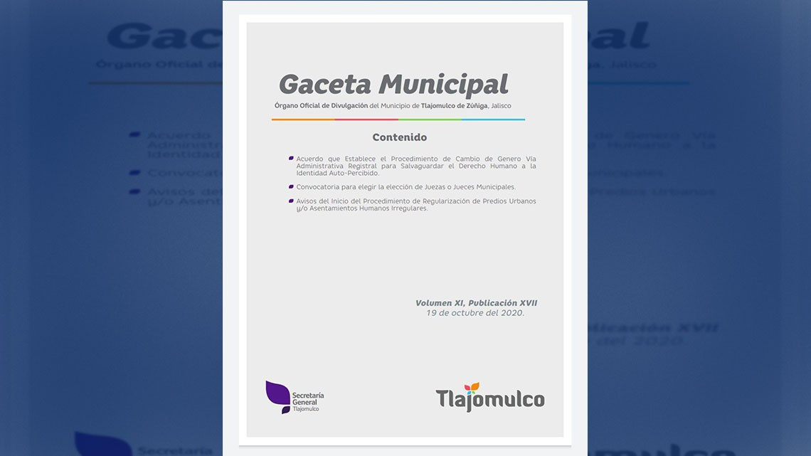 Tlajomulco, Jalisco, permitirá a personas trans cambiar su sexo en acta de nacimiento 