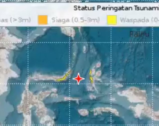 Alerta de tsunami tras sismo de 6.9 en Indonesia