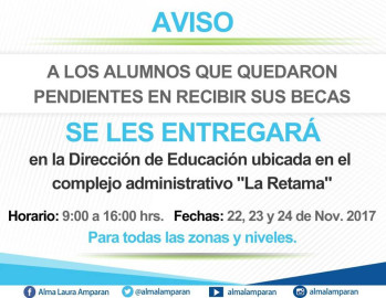 Dan a conocer fechas para recoger becas