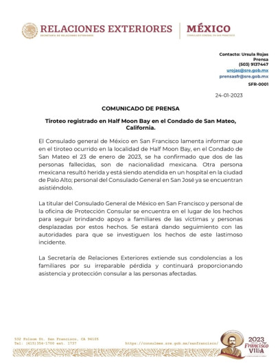 2 mexicanos mueren en tiroteo Half Moon Bay