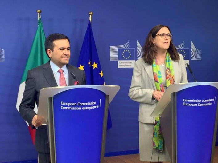 Acuerdan acelerar modernización del TLC México y UE