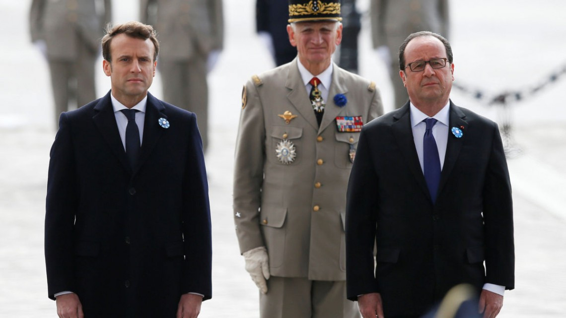 Macron y Hollande, juntos en conmemoración nacional en París