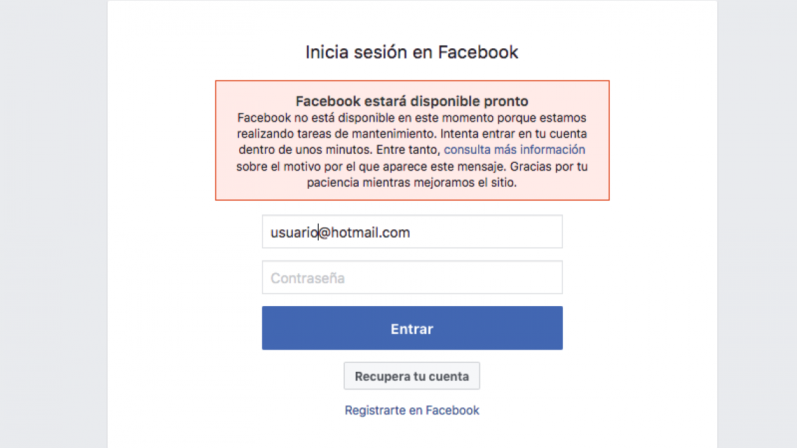 Reportan usuarios falla de Facebook en ciudades de Estados Unidos, México Europa y Sudamérica  