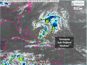 “Andrea”, la primera tormenta subtropical de la temporada