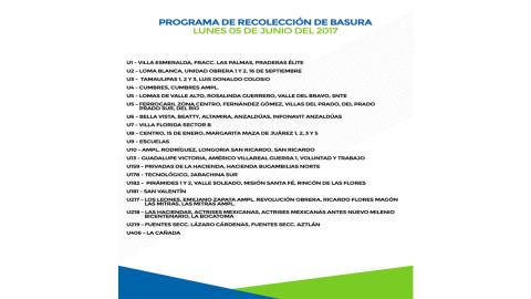 Programa de recolección de basura