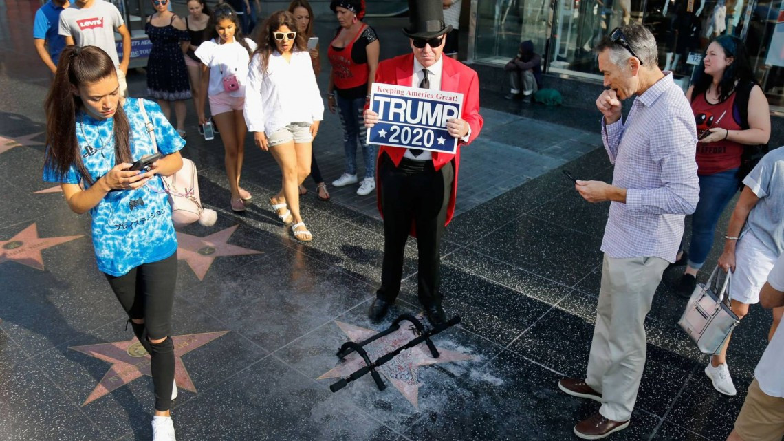 Así quedó la estrella de Donald Trump en Hollywood
