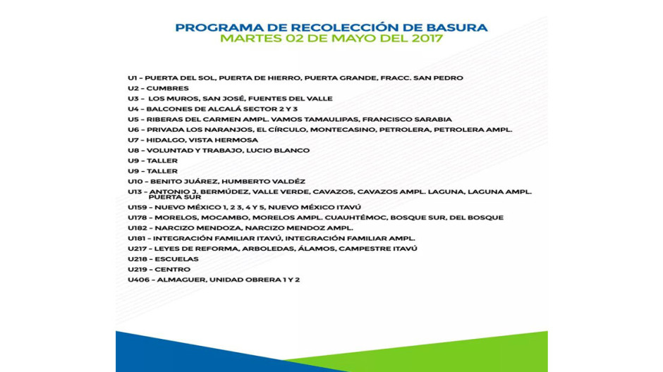 Programa de recolección de basura