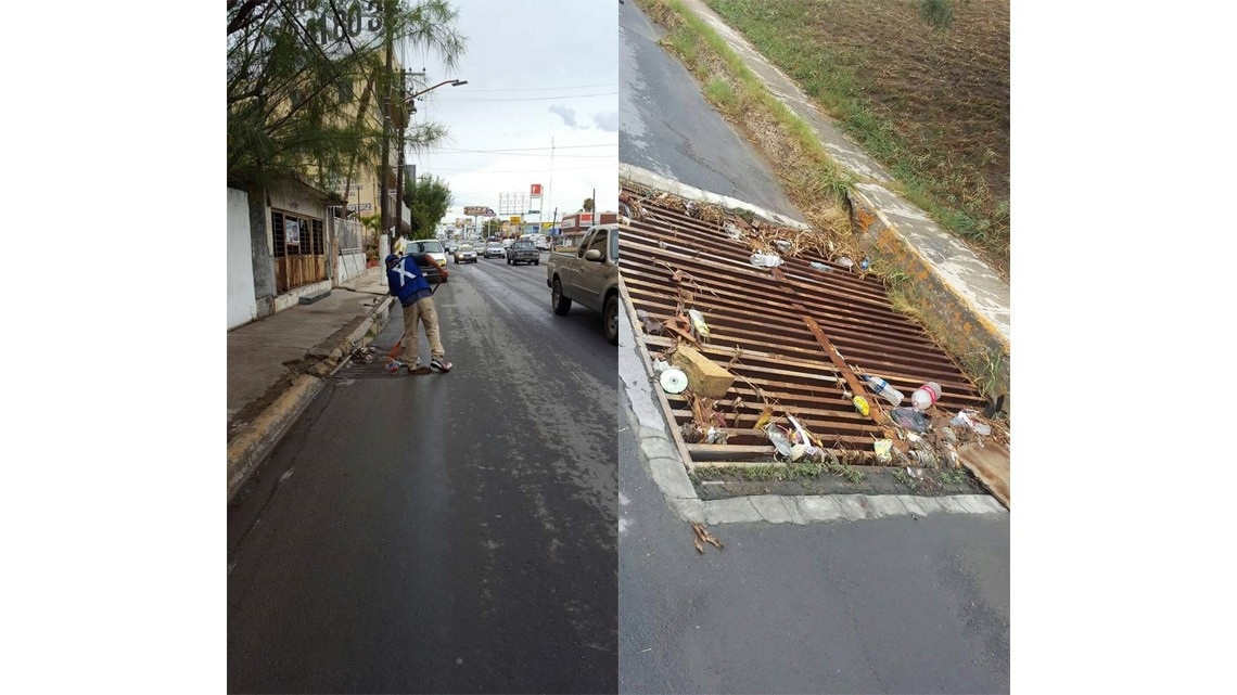 Realizan limpieza de alcantarillas