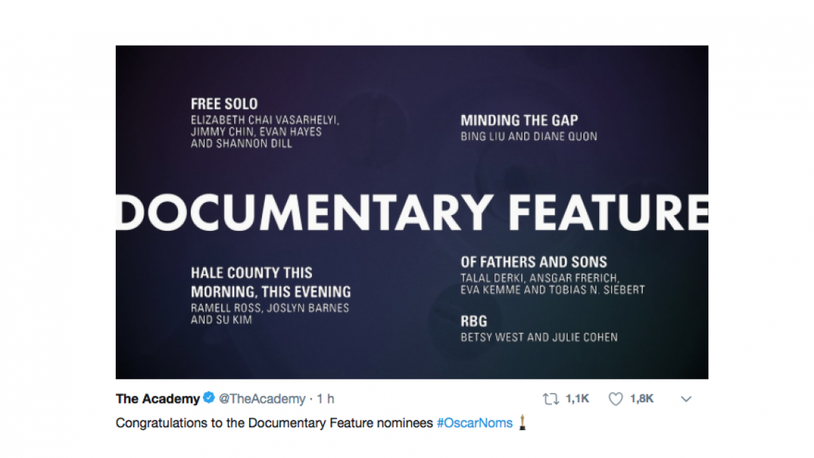 Todas las nominaciones a los Oscar 2019