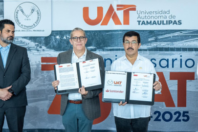 Fortalece la UAT y Banco Santander apoyo a la educación superior