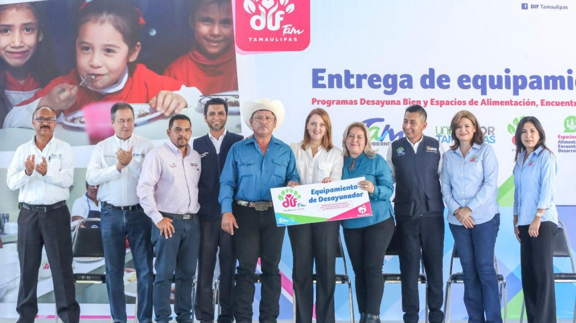 Equipa DIF Tamaulipas más desayunadores escolares y cocinas comunitarias