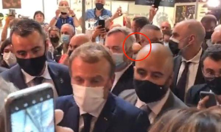 Lanzan un huevo al presidente de Francia durante entrevista con medios de comunicación 