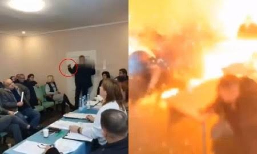 Concejal ucraniano detona varias granadas durante una reunión