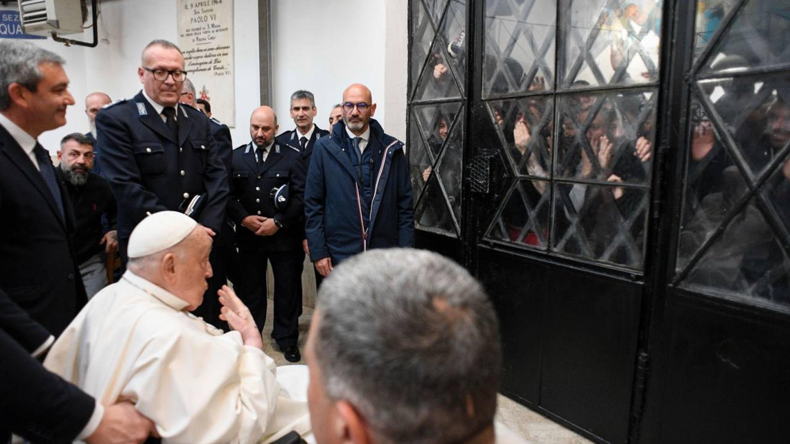 Papa Francisco visita una cárcel romana por el Jueves Santo