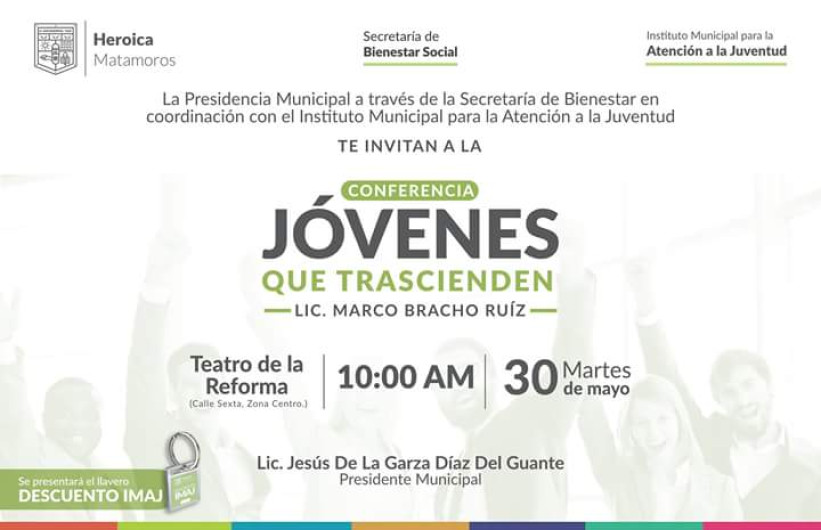 Invitan a conferencia "Jóvenes que trascienden"