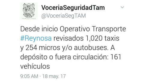 Gob. Tam. pone fuera de circulación 161 vehículos