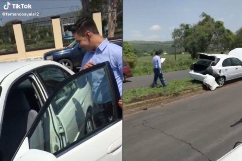 Joven recibe auto como regalo de graduación y lo choca horas después