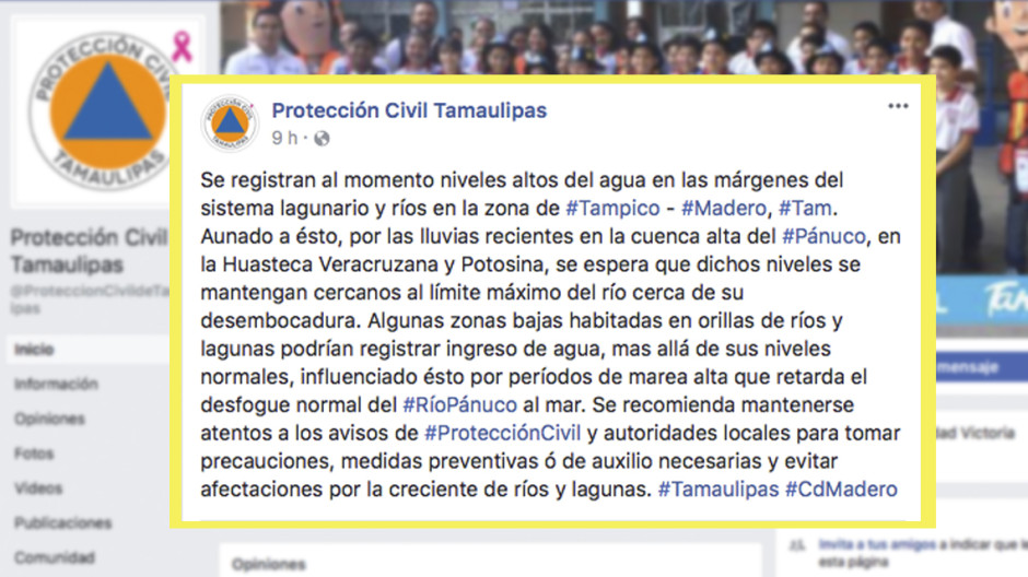 Vigila PC Tamaulipas márgenes de ríos y lagunas