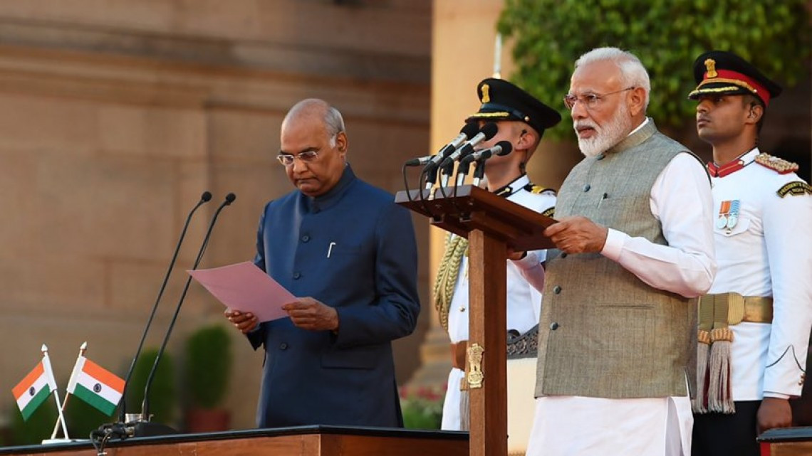 Narendra Modi jura como primer ministro para un segundo mandato en la India