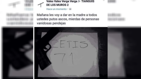 Revisan mochilas ante amenaza en el CETIS 71   