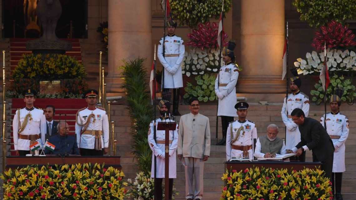 Narendra Modi jura como primer ministro para un segundo mandato en la India