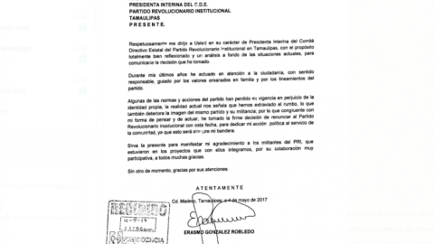 Erasmo González Robledo renuncia a la militancia del PRI