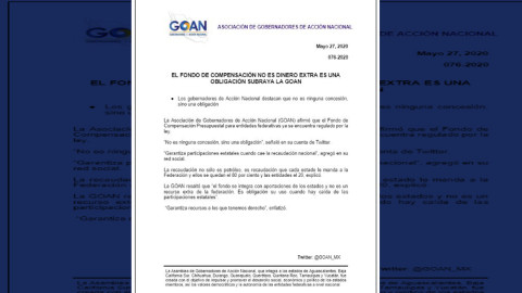 Fondo de compensación no es dinero extra es una obligación: GOAN