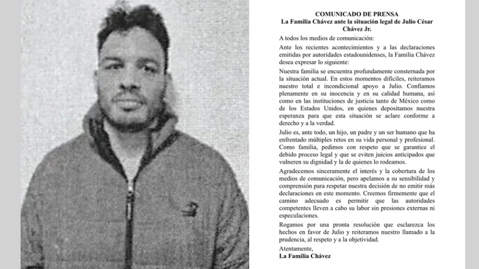 La familia Chávez expresa su respaldo a Julio César Chávez Jr. ante situación legal en EU