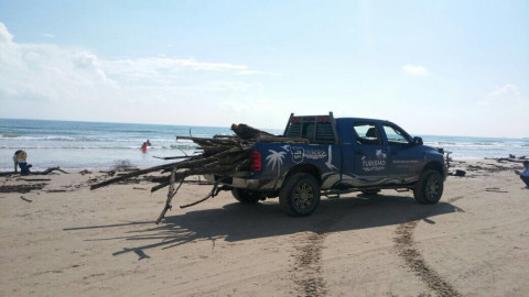 Llega palizada a playa Miramar