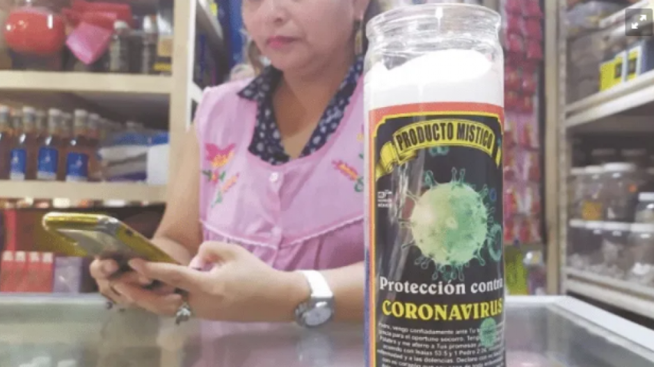 Venden veladora para combatir coronavirus