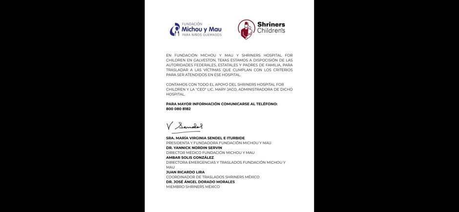 Fundación Michou y Mau ofrece apoyo a víctimas de quemaduras tras explosión de pipa