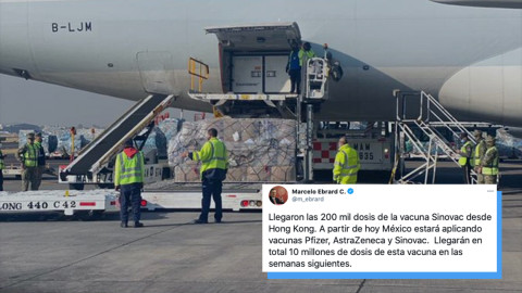 Llega a México primer lote de vacunas chinas contra la Covid-19