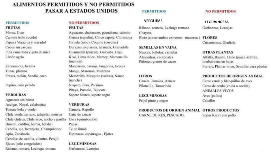 Aduanas podrá multar, retirar Sentri y revocar Visas por ingresar alimentos prohibidos