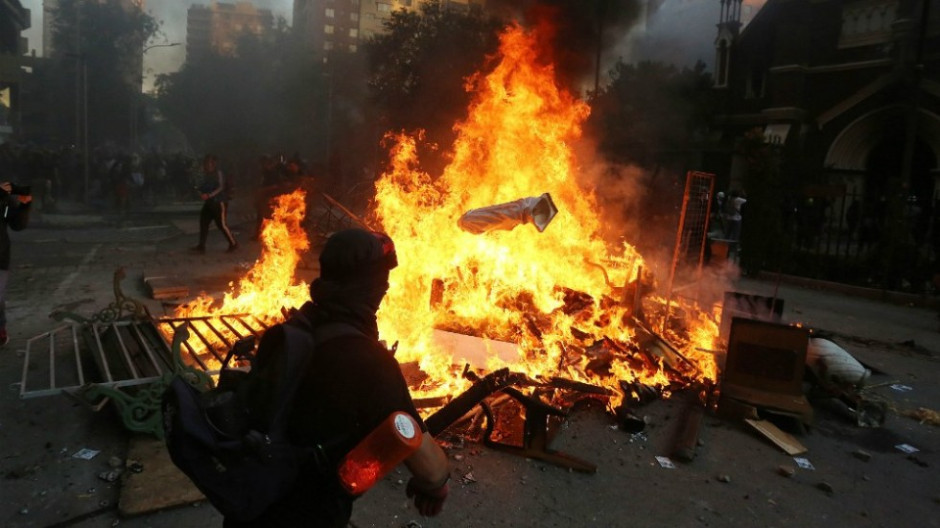 Primera protesta en Santiago de Chile del 2020