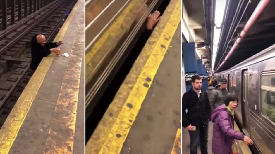 Hombre queda atrapado en metro de NY