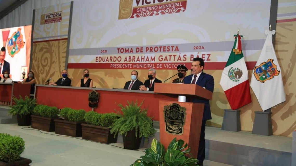 Rinde protesta Eduardo Gattás como alcalde de Victoria para el periodo 2021-2024
